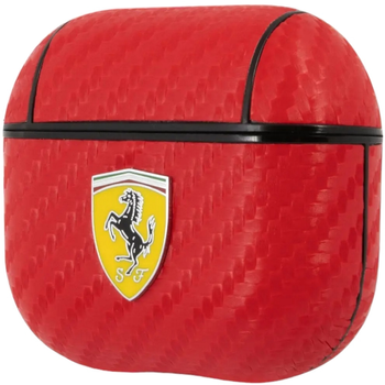 Чохол CG Mobile Ferrari On Track PU Carbon Yellow Metal Logo для AirPods 3 Red (3666339009649)