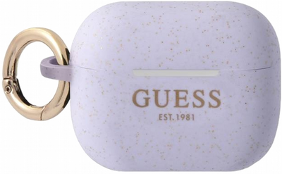 Etui CG Mobile Guess Silicone Glitter do AirPods Pro Fioletowy (3666339010300)