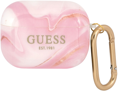 Etui CG Mobile Guess Marble Collection do AirPods Pro Różowy (3666339010188)