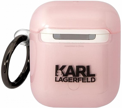 Etui CG Mobile Karl Lagerfeld Ikonik Choupette do AirPods 1 / 2 Różowy (3666339088071)