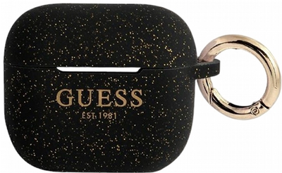 Etui CG Mobile Guess Silicone Glitter do AirPods 3 Czarny (3666339010287)