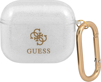 Etui CG Mobile Guess Glitter Collection do AirPods 3 Przezroczysty (3666339009922)