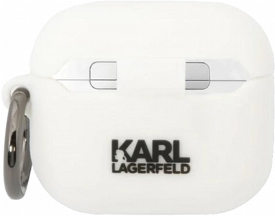 Etui CG Mobile Karl Lagerfeld Silicone Choupette Head 3D do AirPods 3 Biały (3666339087944)