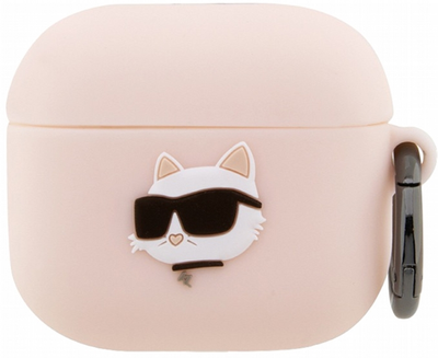 Etui CG Mobile Karl Lagerfeld Silicone Choupette Head 3D do AirPods 3 Różowy (3666339087975)