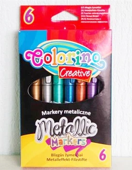 Комплект из 6-ти маркеров Coloring Metallic 0.3 мм ассорти (32582PTR)