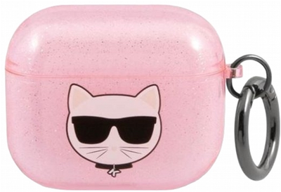 Чохол CG Mobile Karl Lagerfeld Glitter Choupette для AirPods 3 Pink (3666339009182)