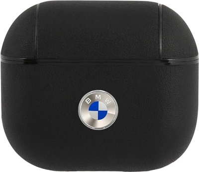 Чохол CG Mobile BMW Geniune Leather Silver Logo для AirPods 3 Black (3666339009427)