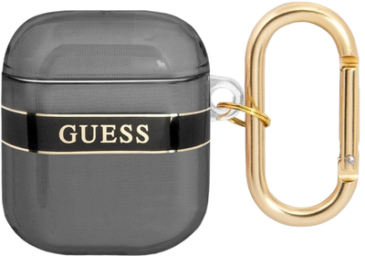 Etui CG Mobile Guess Strap Collection GUA2HHTSK do AirPods 1 / 2 Czarny (3666339047047)