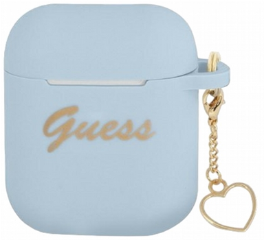 Чохол CG Mobile Guess Silicone Charm Heart Collection GUA2LSCHSB для AirPods 1 / 2 Blue (3666339039035)