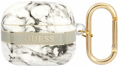 Etui CG Mobile Guess Marble Strap Collection GUA3HCHMAG do AirPods 3 Szary (3666339047184)