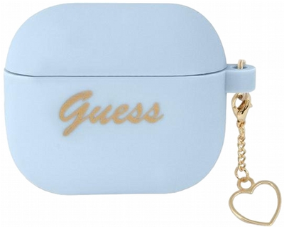 Чохол CG Mobile Guess Silicone Charm Heart Collection GUA3LSCHSB для AirPods 3 Blue (3666339039059)