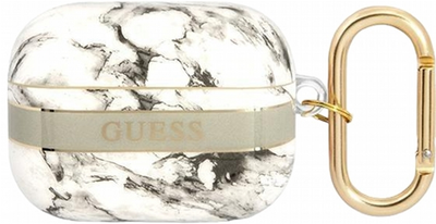 Etui CG Mobile Guess Marble Strap Collection GUAPHCHMAG do AirPods Pro Szary (3666339047177)
