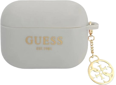 Etui CG Mobile Guess Silicone Charm 4G Collection GUAPLSC4EG do AirPods Pro Szary (3666339039318)