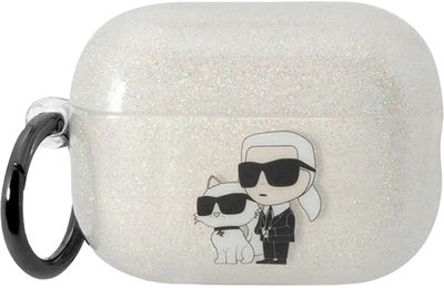 Чохол CG Mobile Karl Lagerfeld Glitter Karl&Choupette KLAPHNKCTGT для Airpods Pro Transparent (3666339088118)