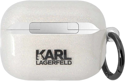 Etui CG Mobile Karl Lagerfeld Glitter Karl&Choupette KLAPHNKCTGT do Airpods Pro Transparent (3666339088118)