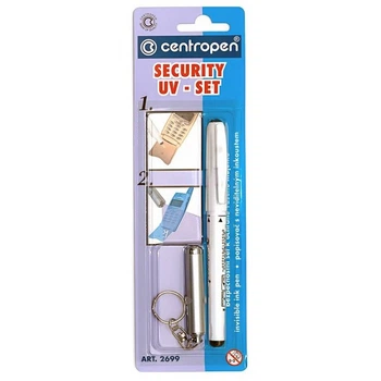Маркер Centropen Security Uv-Pen с фонариком 1 мм белый (2699/1 / bl)