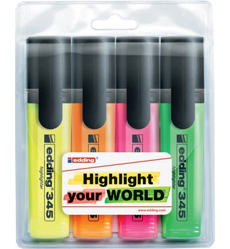 Комплект из 4-х маркеров Edding Highlighter 2-5 мм ассорти (e-345/4 / se)