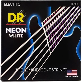 Струни для електрогітари DR STRINGS NEON WHITE ELECTRIC - HEAVY (11-50)