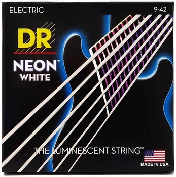 Струни для електрогітари DR STRINGS NEON WHITE ELECTRIC - LIGHT (9-42)