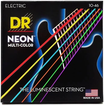 Струны для электрогитары DR STRINGS NEON MULTI-COLOR ELECTRIC - MEDIUM (10-46)