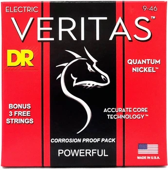 Струны для электрогитары DR STRINGS VERITAS COATED CORE ELECTRIC GUITAR STRINGS - LIGHT TO MEDIUM (9-46)