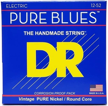Струны для электрогитары DR STRINGS PURE BLUES ELECTRIC GUITAR STRINGS - EXTRA HEAVY (12-52)