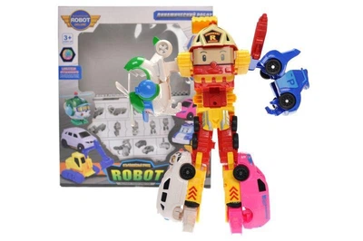 Детский робот Shantou трансформер робокар поли с подсветкой Robocar Poli 6в1 26 см