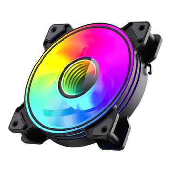 Кулер для корпуса GameMax Dual Ring Infinity BK RGB-подсветка 120мм