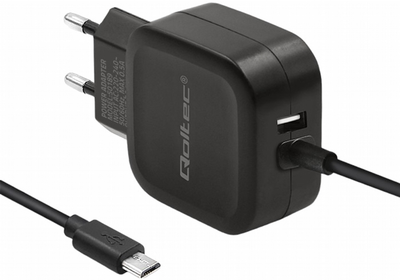 Ładowarka sieciowa Qoltec 17 W USB + Micro-USB Czarny (5901878501895)