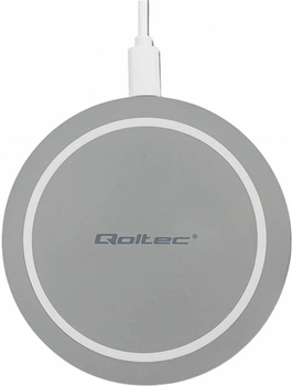 Індуктивний бездротовий зарядний пристрій Qoltec RING 10 W Qualcomm Quick Charge 3.0 Gray (5901878518404)