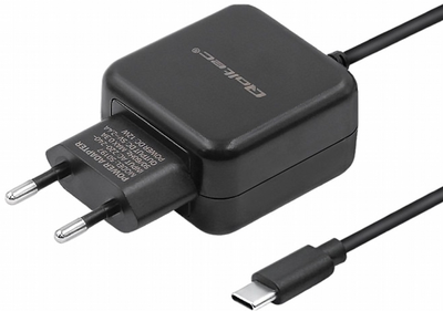 Мережевий зарядний пристрій Qoltec 12 W USB Type-C Black (5901878501970)