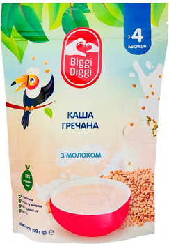 Каша молочна гречана BiggiDiggi для дітей з 4 місяців 200г (8606019651923)