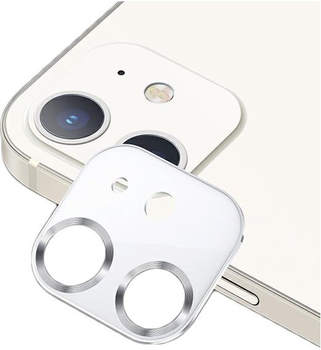 Комплект захисних стекол USAMS Camera Lens Glass для камери iPhone 12 metal білий (6958444939407)