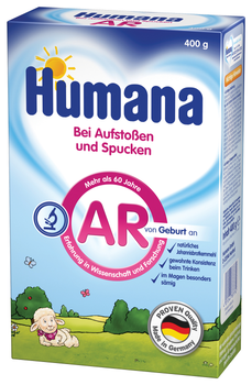 Молочная сухая смесь humana ar антирефлюксная, с рождения, 400 г (4031244720580)