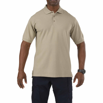 Футболка Поло тактична з коротким рукавом 5.11 Tactical Professional Polo - Short Sleeve Silver Tan S (41060-160)