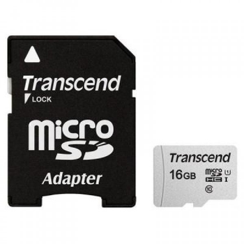 Карта памяти Transcend 16GB microSDHC class 10 UHS-I U1 (TS16GUSD300S-A) (160491)