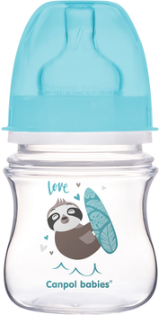 Пляшка антиколікова Canpol Babies Easystart Exotic Animals з широким отвором 120 мл (35/220_blu)