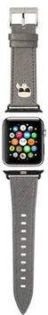 Pasek Karl Lagerfeld Saffiano Karl Heads KLAWMOKHG do Apple Watch Series 1/2/3/4/5/6/7/SE 38-41 mm Srebrny (3666339033736)