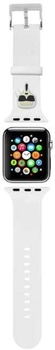Pasek Karl Lagerfeld Silicone Karl Heads KLAWMSLKW do Apple Watch Series 1/2/3/4/5/6/7/SE 38-41 mm Biały (3666339031640)