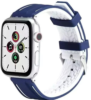 Pasek Beline Solid Silicone do Apple Watch Series 1/2/3/4/5/6/7/8/SE 38-41 mm Granatowo-biały (5904422910327)