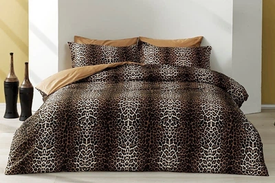 Постільна білизна TAC. Satin LEOPARD KAHVE-Євро