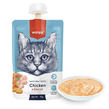 Рідкий корм-пюре для котів Wanpy Chicken & Carrot з куркою та морквою, 90 г (пауч)