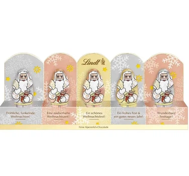 Шоколадные фигурки Санта-Клауса Lindt Glamour Mini-Santa 5 шт