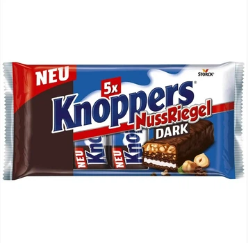 Шоколадно-вафельные батончики Knoppers NussRiegel Dark 200 г