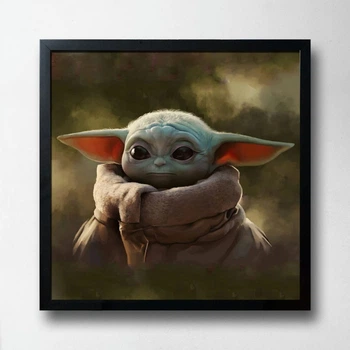 Постер на ПВХ "Yoda Grogu Portrait" UkrPoster 2211550041 чорна рамка 50х50 см