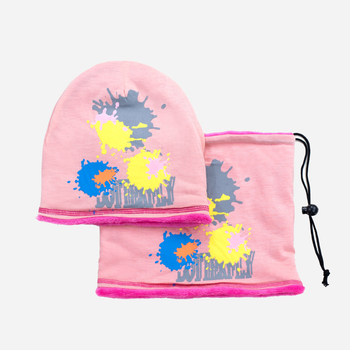 Дитячий комплект шапка + шарф Art Of Polo Cz17570 52-54 Рожевий (5902021152360)
