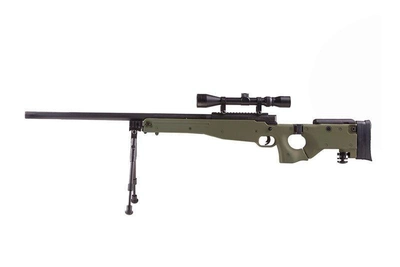 Страйкбольна гвинтівка снайперська MB08D - з оптикою та сошками - olive [WELL] (для страйкболу)