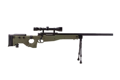 Страйкбольна гвинтівка снайперська MB08D - з оптикою та сошками - olive [WELL] (для страйкболу)