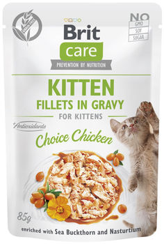 Вологий корм Brit Care Kitten Choice Chicken курка для кошенят 85 г (8595602565320)