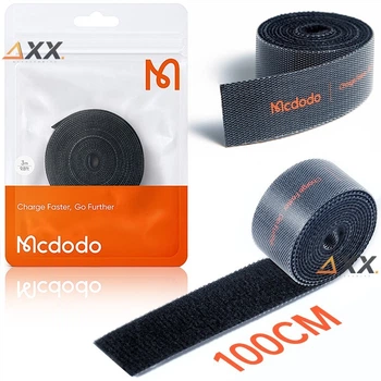 Cтяжка липучка для проводов (Органайзер кабеля) 1м х 20мм McDodo Cable Organizer Черный